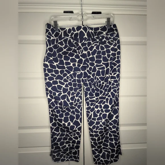 SEE DETAILS - Lilly Pulitzer Womens Size 8 Kristen Capri Cropped Navy Pants - Picture 2 of 15